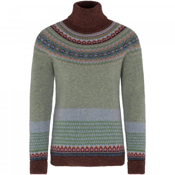 Suéter de cuello alto para mujer Eribé Fair Isle, Willow, talla XXL