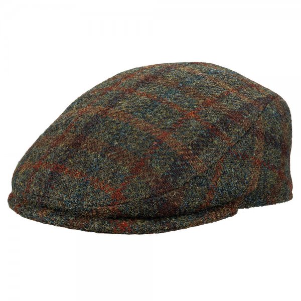 Cap, Harris Tweed, Green/Brown, Size 58