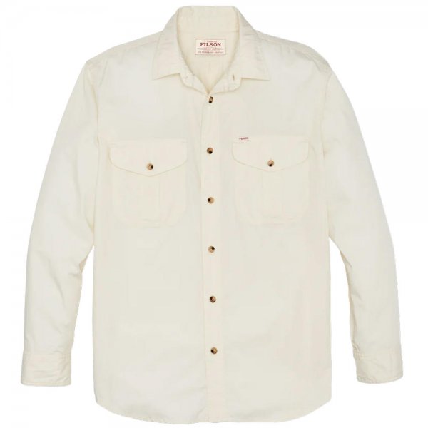 Filson Washed Feather Cloth Shirt, Ivory, Size M