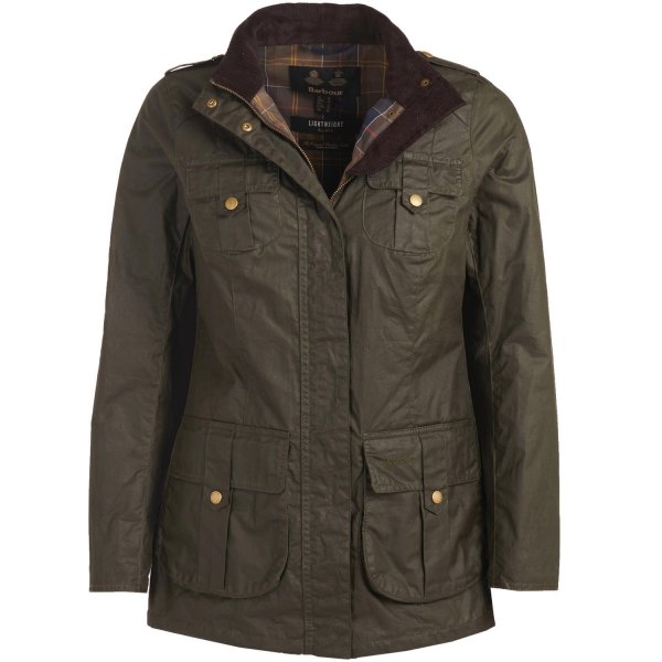 Barbour »Defence Lightweight« Ladies’ Waxed Jacket, Archive Olive, Size 44