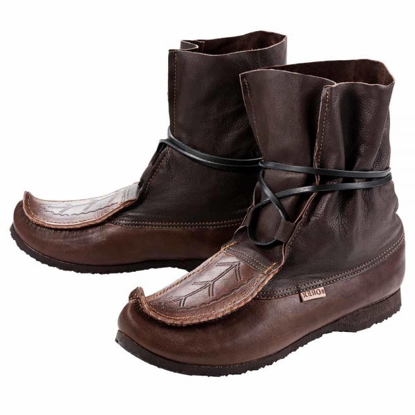 Chaussures souples à la poulaine Kero »Blötnäbb«, cuir de renne, antique, 40