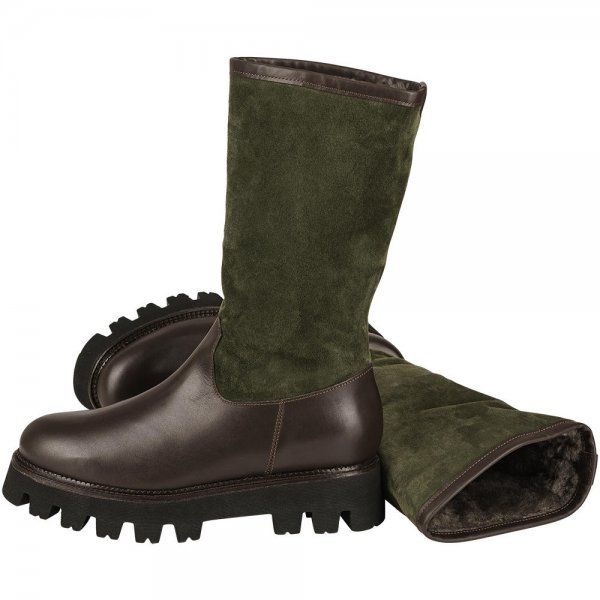 »Courtney« Ladies Boots, Lambskin, Brown Green, Size 42