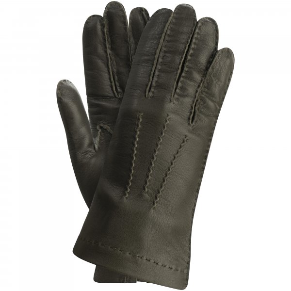 Guanti da tiro donna »Bryine«, pelle di cervo, sfoderati, verde cachi, taglia 6,