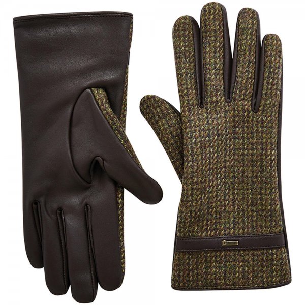 Dubarry, Leder-Tweed Handschuhe Ballycastle, heather, Größe S