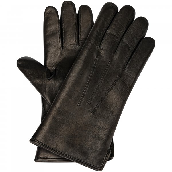 Herren Handschuhe PERCA, Nappaleder, mit Lammfell gefüttert, schwarz, Größe 9