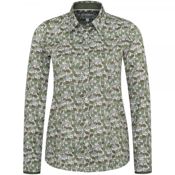 Hartwell »Layla« Ladies Blouse, »Guinea Fowl«, Green, Size 36