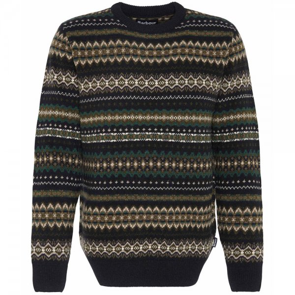 Barbour Men's Fair Isle Sweater, Black Marl, Size M