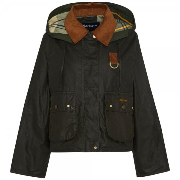 Barbour »Erma« Ladies’ Waxed Jacket, Archive Olive/Ancient Tartan, Size 40
