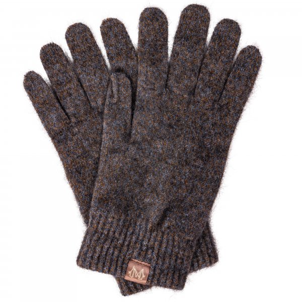 Gloves, Possum Merino, Blue/Brown Melange, Size XL