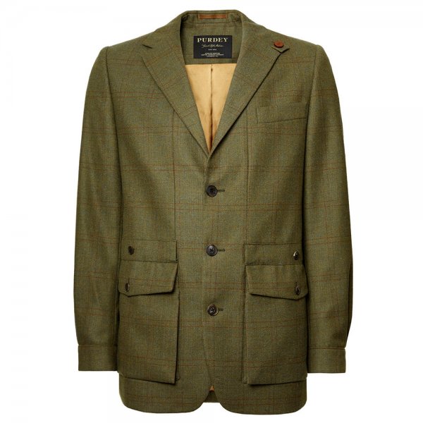 Purdey Men's Technical Tweed Norfolk Jacket, Bembridge, Size XL