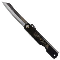 Couteau Higonokami noir avec peau de forge