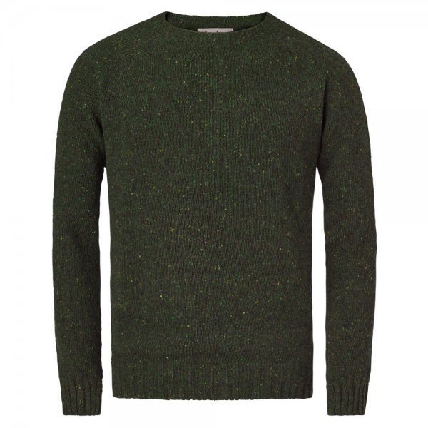 Men’s Donegal Sweater, Dark Green, Size XL