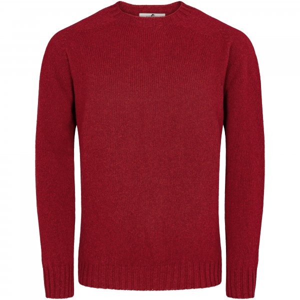 Men’s Crew Neck Sweater, Red Melange, Size S