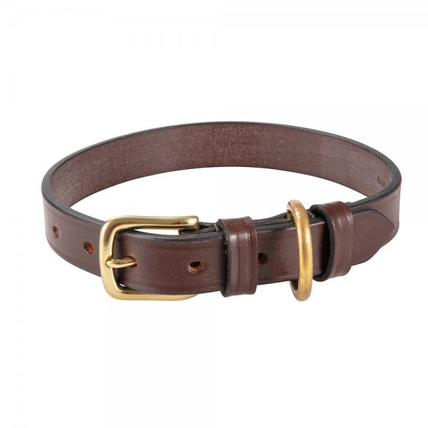 Collar para perro Hardy & Parsons, cuero de brida, marrón oscuro, talla L