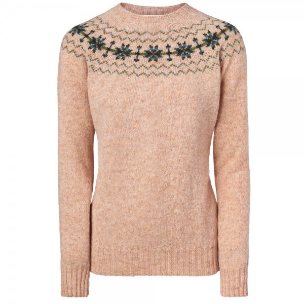 Ladies Fair Isle Sweater, Beige, Size XL