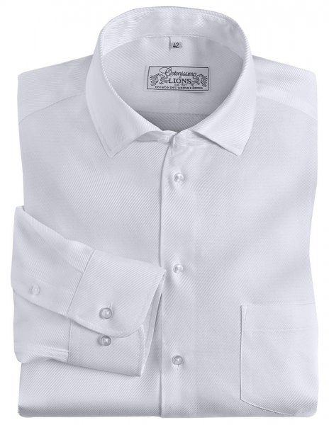 Men's Shirt, Twill, White, Size 40