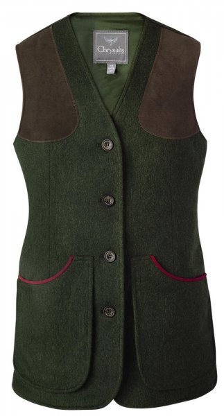 Chrysalis Ladies Shooting Vest, Loden, Size 36