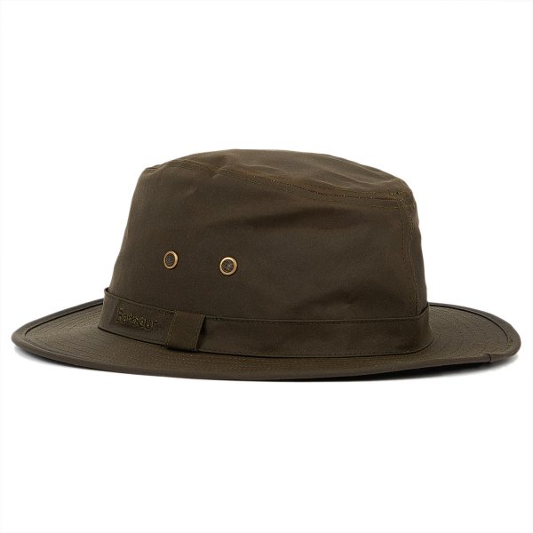 Sombrero encerado Safari Barbour »Dawson«, verde oliva, talla XL