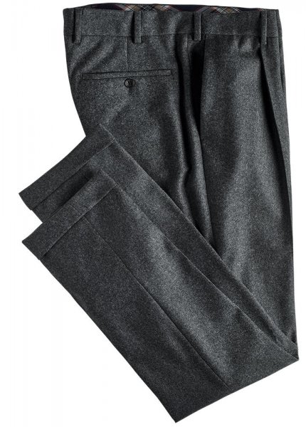 Pantalones para hombre, franela, gris, talla 48