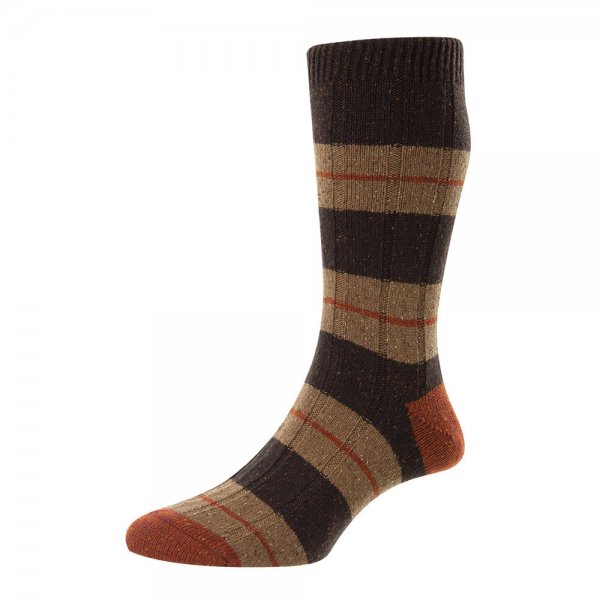 Scott Nichol Men's Socks BAYFIELD, Dark Brown Fleck, Size L (44-45.5)