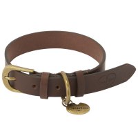 Le Chameau Dog Collar, Leather, Dark Brown, Size M