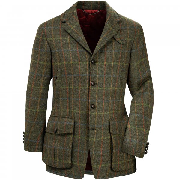 Herren Tweed-Jagdjacke »Laurence«, grün/rost/blau, Gr. 48