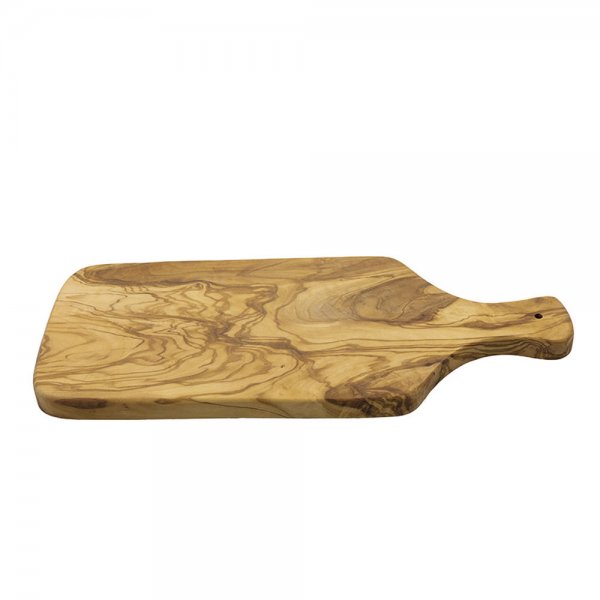 Tagliere in legno d’ulivo con maniglia, grande