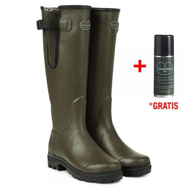 Le Chameau »Vierzon« Ladies’ Rubber Boots, Jersey Lining, Vert Chameau, Size 36