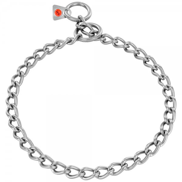 Chain Dog Collar, 3 mm, Stainless Steel, Matt, 55 cm