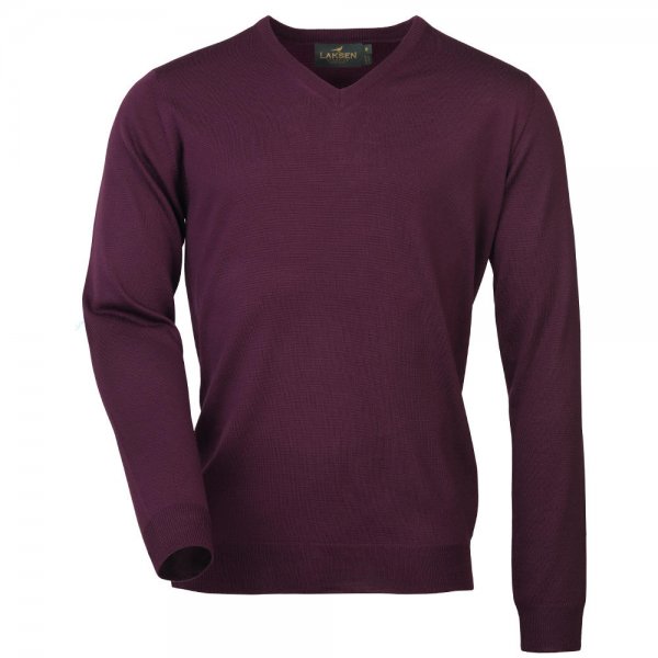 Laksen »Sussex« Men's V-Neck Sweater, Purple, Size XXL