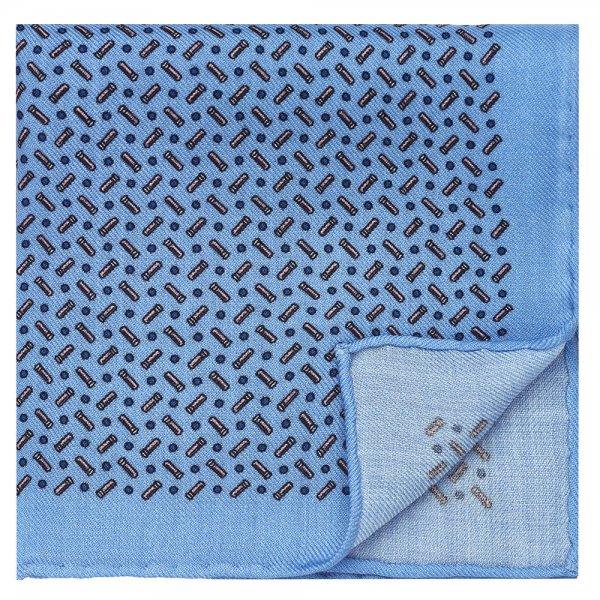Pochette »Motif de cartouches à grenaille«, bleue foncée, 32 x 32 cm