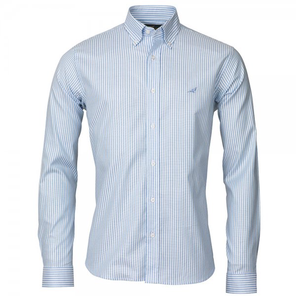 Laksen »Eton« Men's Shirt, White/Light Blue, Size L