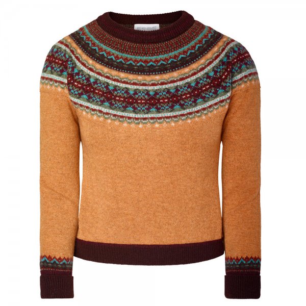 Eribé sweter damski Fair Isle, krótki, jasnobrązowy, rozmiar S