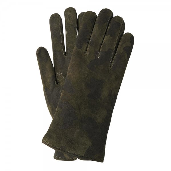 Damen Handschuhe TERNI, Ziegenvelours, Kaschmirfutter, dunkelgrün, Größe 6,5