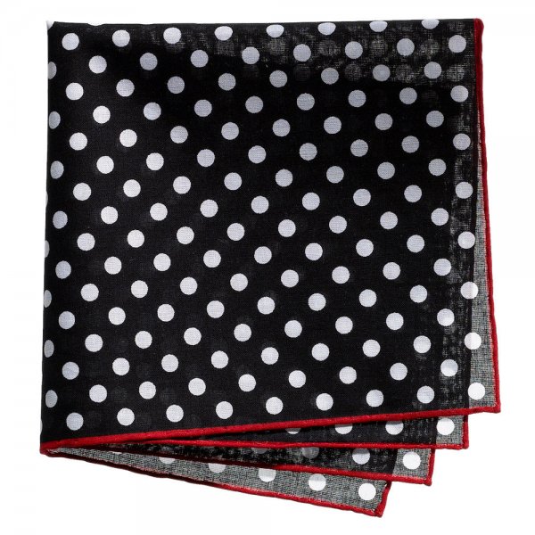 Taschentuch mit Polka Dots, Baumwolle, schwarz