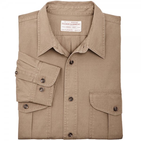 Filson Safari Cloth Guide Shirt, Safari Khaki, Size XL