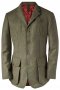 Olive background with windowpane check in curry and camel