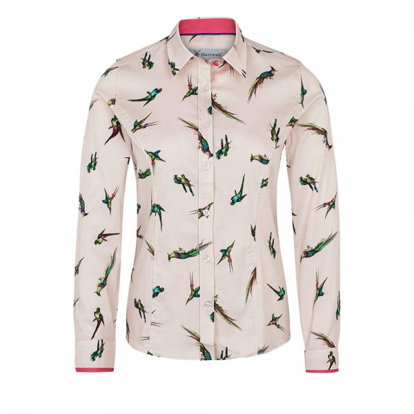 Camicia da donna Hartwell »Layla«, rosa, motivo »uccello«, taglia 40