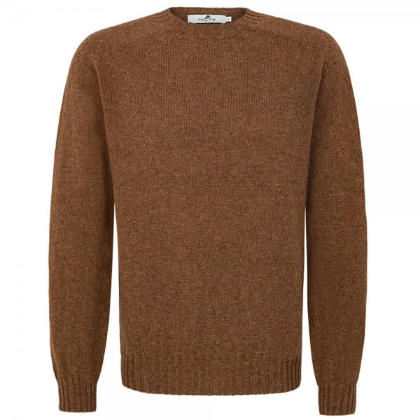 Sweter męski Shetland, lekki, brązowy, rozmiar S