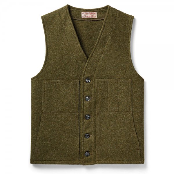 Filson Mackinaw Wool Vest, Forest Green, Size XL