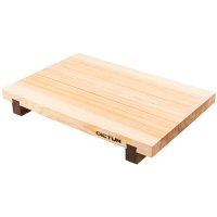 Planche à découper et à servir DICTUM Wavy Edge, pin / bois de noyer