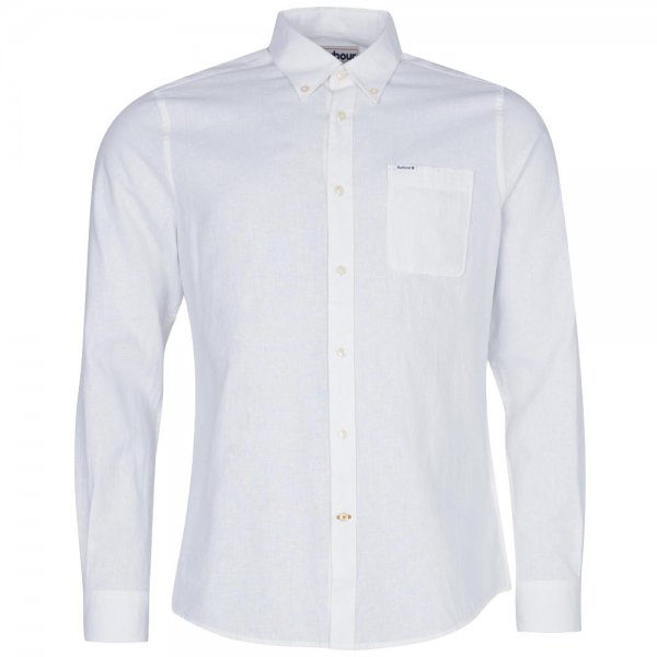 Camicia in lino da uomo Barbour »Nelson«, bianco, taglia M