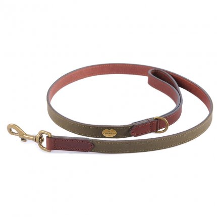 Le Chameau Dog Leash, Leather/Canvas, Vert Chameau