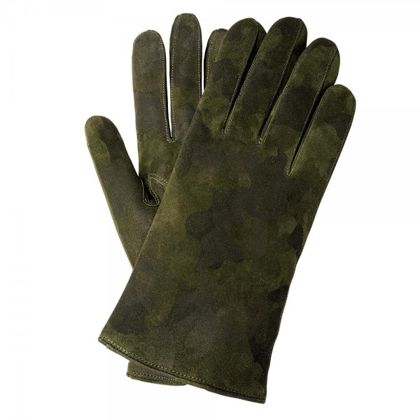 MODENA Men’s Gloves, Goat Suede, Cashmere Lining, Dark Green, Size 8