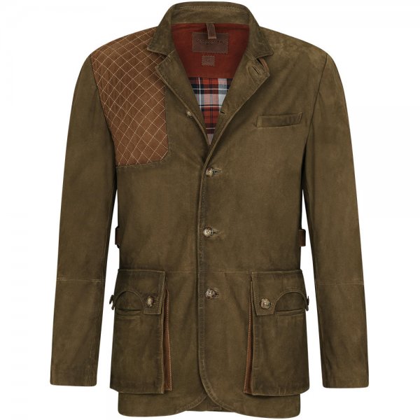 »Norfolk« Men's Hunting Blazer, Leather, Forest Green, Size 54