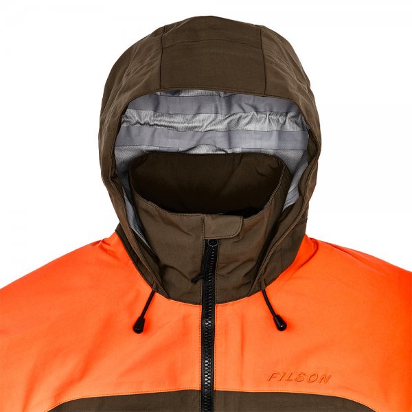 Filson 3 Layer Field Jacket Dark Tan Blaze Orange Size M Jackets Coats The GunDog Affair