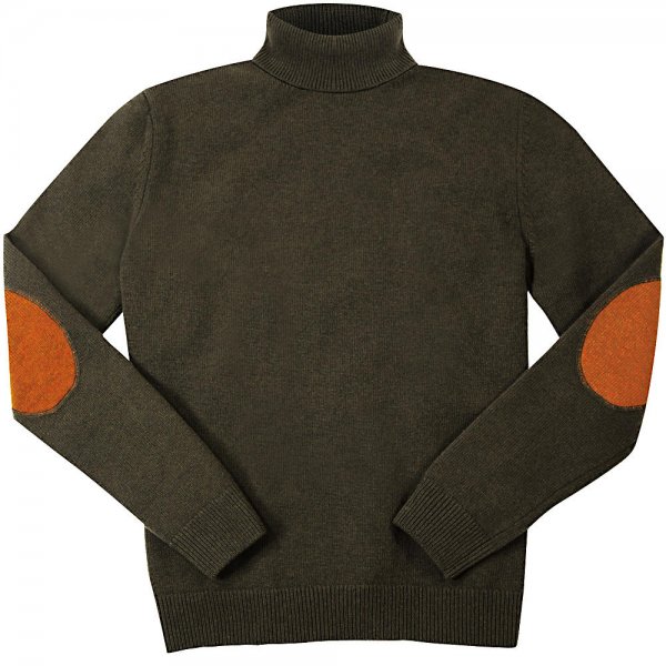Suéter de cuello alto de lana Geelong para hombre »Luke«, verde, L