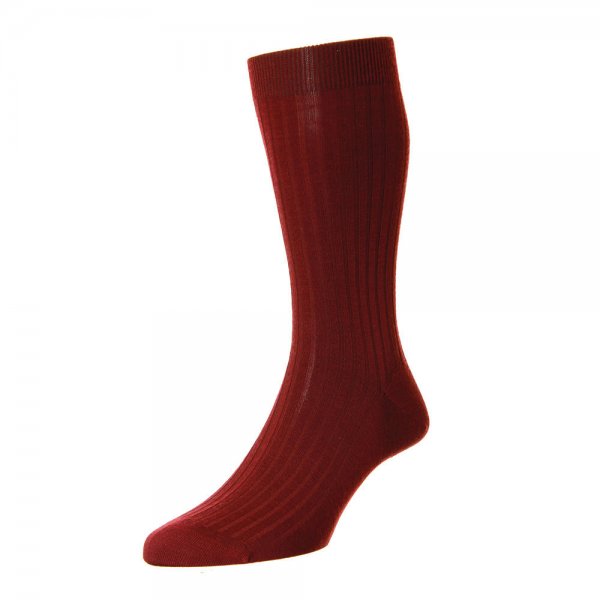 Chaussettes montantes pour homme Pantherella LABURNUM, rouge bordeaux, L (45-47)
