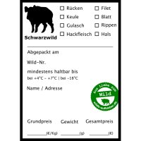 Hunting Labels for Vacuum Bags, Wild Boar Motif