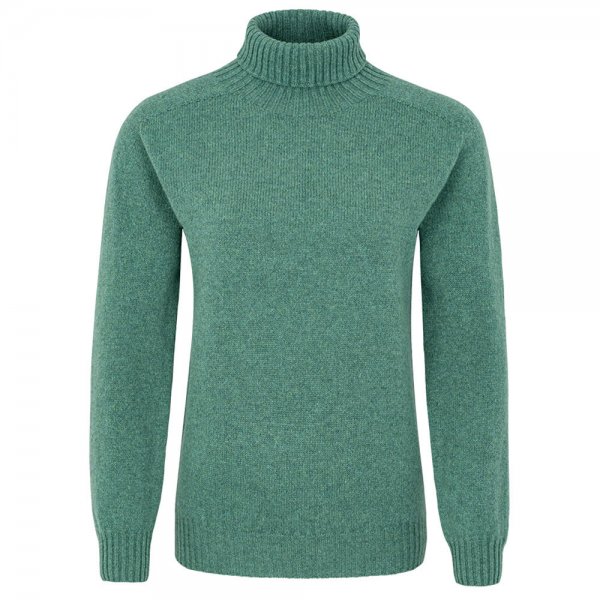 Ladies Turtleneck Sweater, Green, Size L